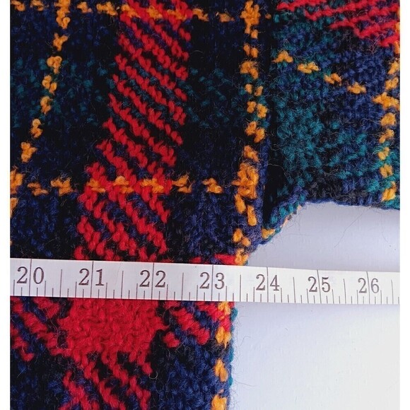 Boyne Valley Weavers 100% Wool Multi-color Plaid Full Zip Sweater/Jacket Sz L/XL - Picture 8 of 9